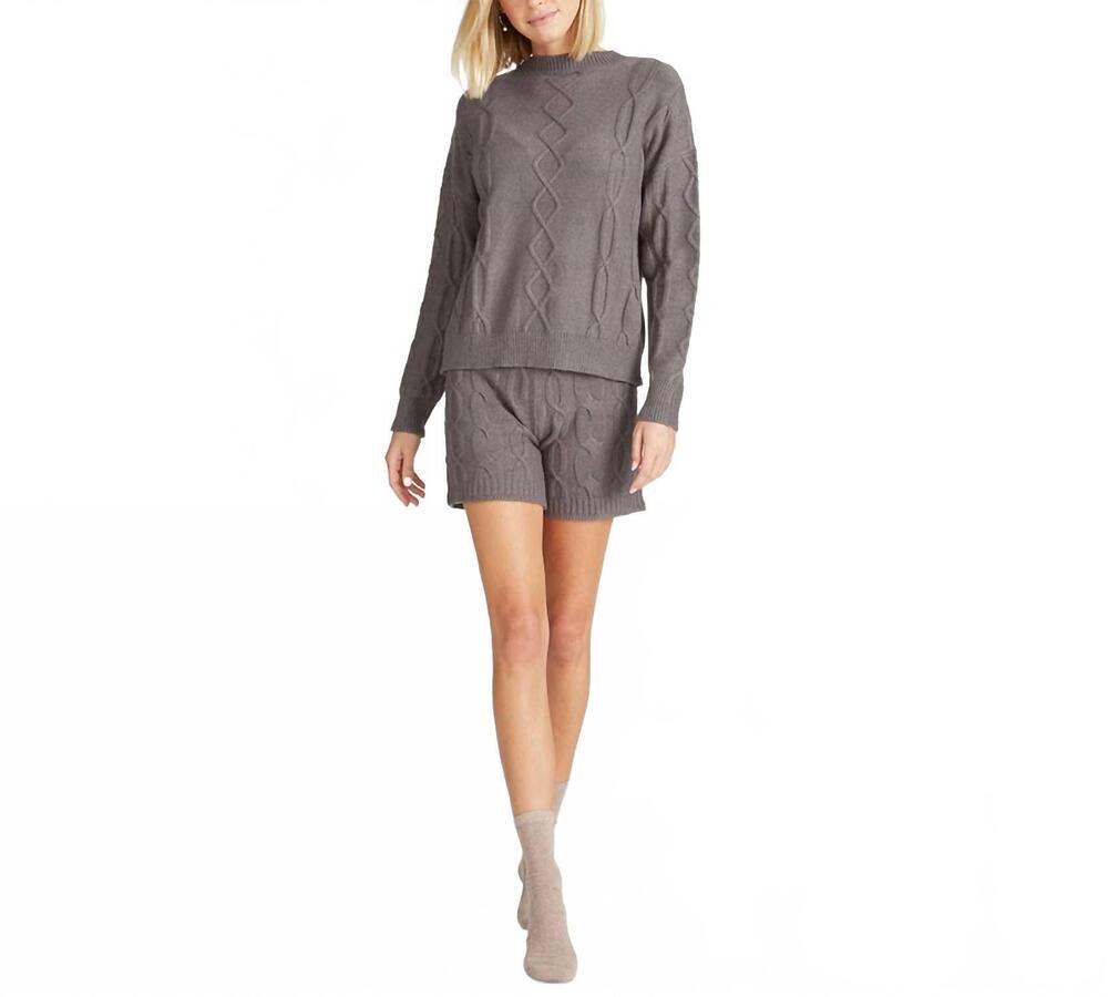 NEW VIGOSS cable knit shorts in gray